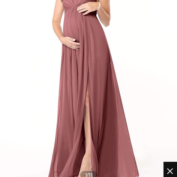 Azazie Annabelle Maternity Bridesmaid Dress in Desert Rose - Picture 2 of 5